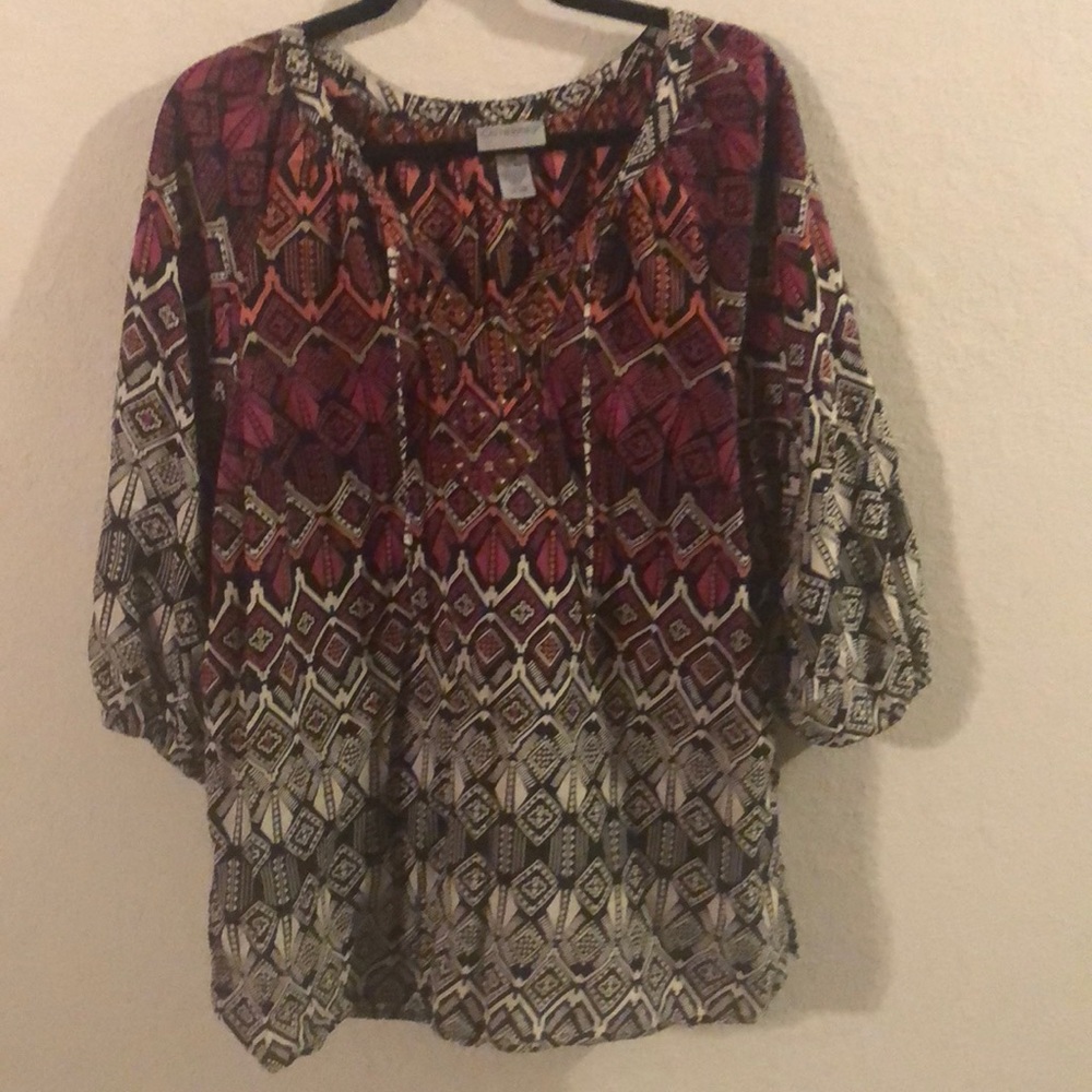 Catherines 0X patterned blouse